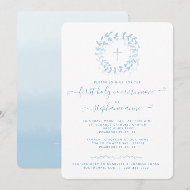 Blåutandning och Kor Inbjudningar (Fram/baksida)