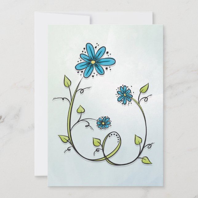 Blauwe bloemen illustratie (Framsida)