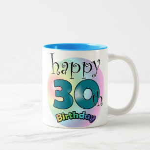Blauwe Lycklig 30års födelsedag Två-Tonad Mugg