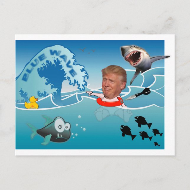 Blåvåg/antitrump Vykort (Framsida)