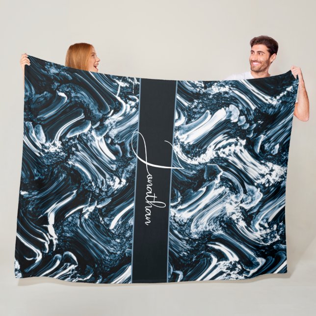 Blåvåg för abstrakt fleecefilt (På plats)