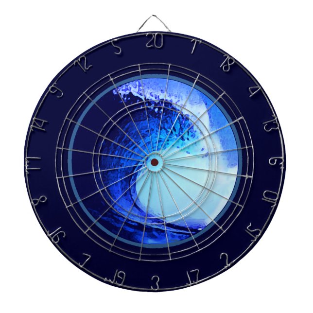 Blåvåg i coola surfa stil darttavla (Framsidan)