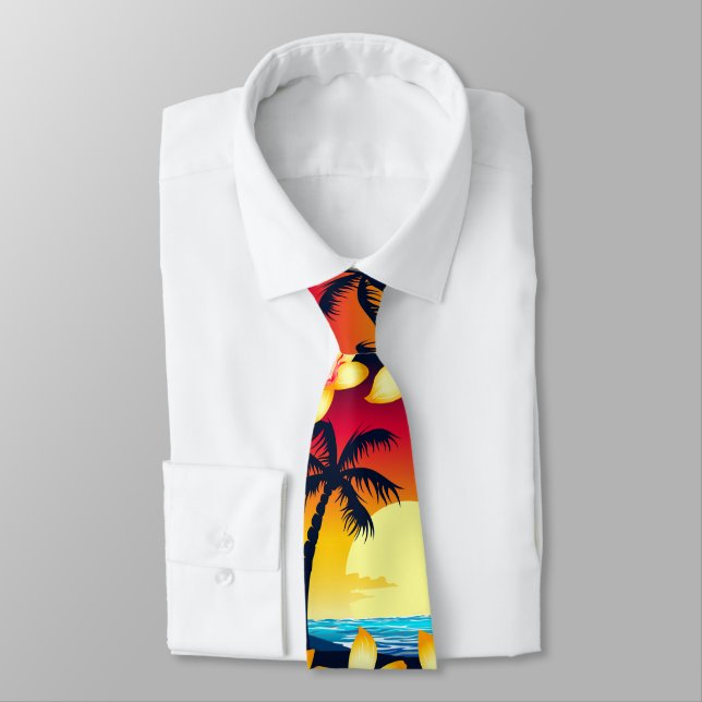 Blåvåg vid soluppgång slips (Bunden)