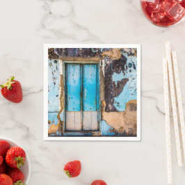 Blåvägg och dörr pappersservett