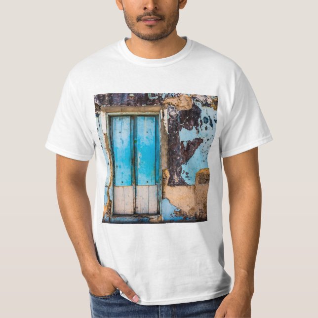 Blåvägg och dörr t shirt (Framsida)