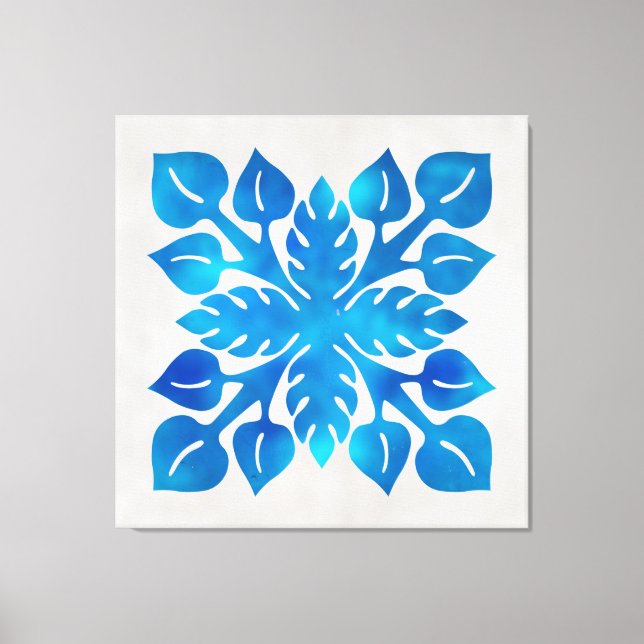 Blåväggsdel 40 x 40 canvastryck (Framsida)