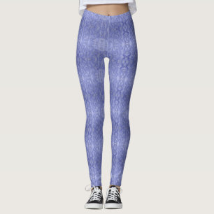 Blåvågig Mönster-Mörk, strimlad Abstrakt Leggings
