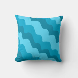 Blåvågigt havets vinkara övertoning kudde