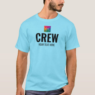 Blåvågrätt Manar-Logotyp för besättningens främre T Shirt
