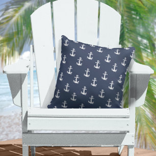 Blåvågsankare Wht/Navy ID836 Kudde
