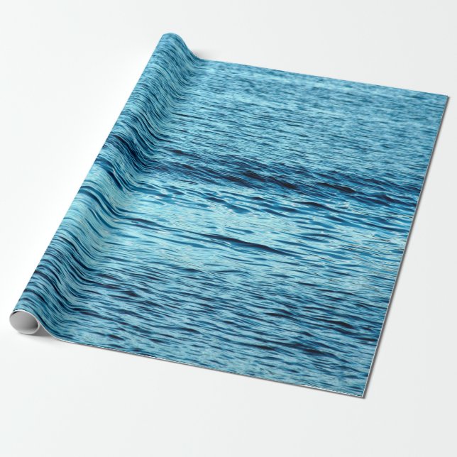 Blåvågsbäckenabstrakt abstrakt, aqua, presentpapper (Utrullad)