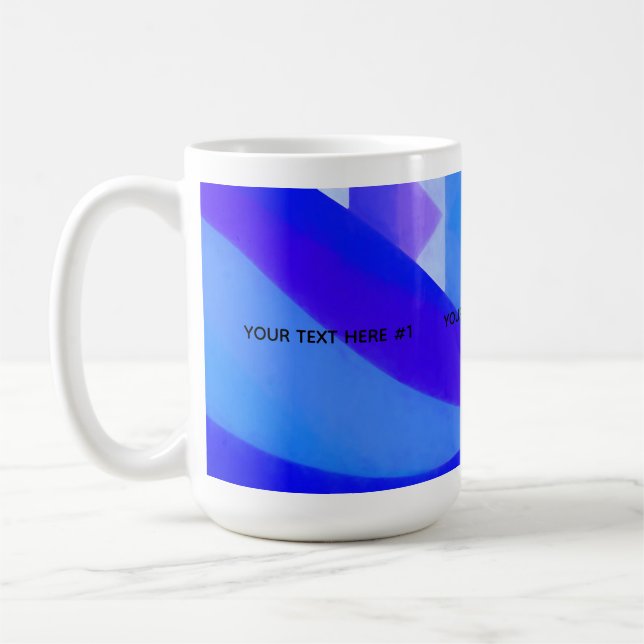 Blåvågsgeometrisk abstraktion kaffemugg (Vänster)