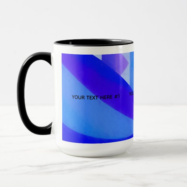 Blåvågsgeometrisk abstraktion mugg (Vänster)