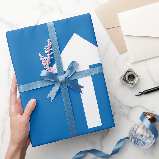 Blåvägssymbol för enkelriktad trafik med uppåtpil presentpapper (Skapare uppladdad)