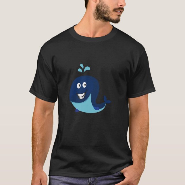Blåval Emoji T-Shirt Ocean Sea Vatten Dolphin B (Framsida)