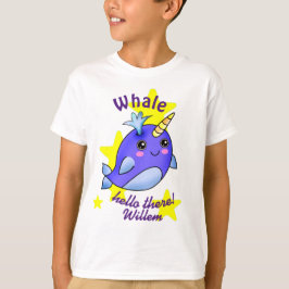 Blåval Hej där med Cute Gult Stars T Shirt