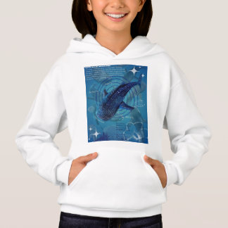Blåval Hoodie tryckt på båda sidor T Shirt