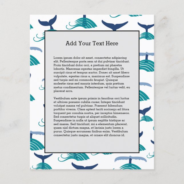 Blåval i Svan Vinkara havets hav Flygblad (Framsidan)