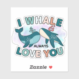 Blåval I Valale alltid Kärlek du Puns Klistermärken