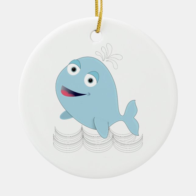 Blåval Julgransprydnad Keramik (Framsidan)