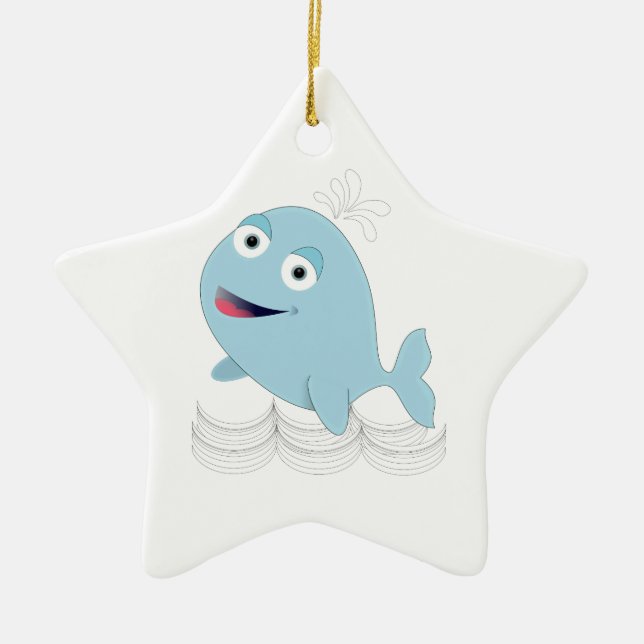 Blåval Julgransprydnad Keramik (Framsidan)