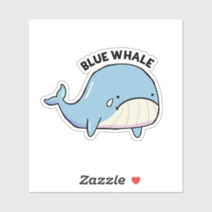 Blåval Ledsen Whale Pun Die-cut Klistermärken