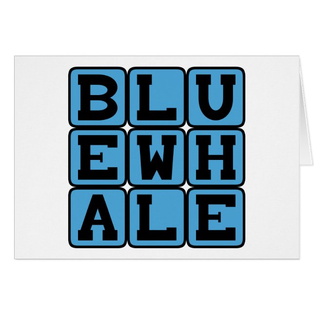 Blåval, marina däggdjur hälsningskort (Framsidan Horizontal)