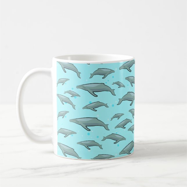 Blåval Mönster Kaffemugg (Vänster)