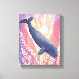 Blåval | Ocean Hues Watercolor Animal Canvastryck