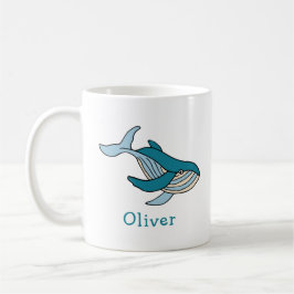 Blåval Ocean Personligt Namn Kaffemugg