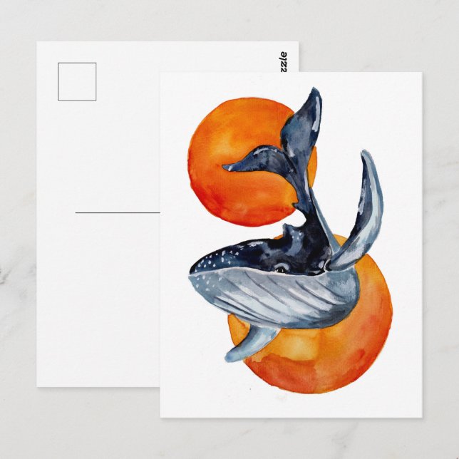 Blåval och Golden Bollar Vykort (Fram/baksida)