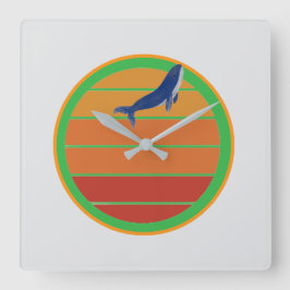 Blåval, retro fyrkantig klocka