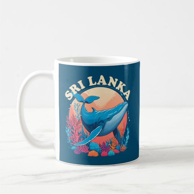 Blåval som tittar på Sri Lanka Kaffemugg (Vänster)