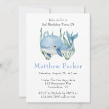 Blåval under Sea Boy-Födelsedagsfesten