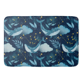 Blåvalar med vattendjup, oktaväkta badrumsmatta