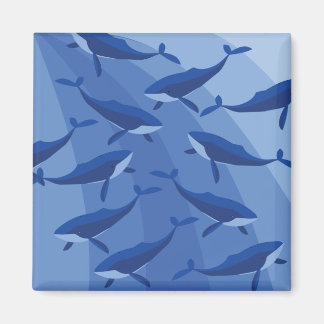 Blåvalar på vinkara illustration magnet