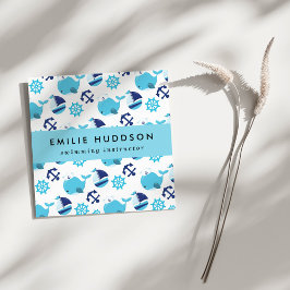 Blåvalar, Simma instruktör, simmande coach Fyrkantigt Visitkort