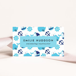 Blåvalar, Simma instruktör, simmande coach Visitkort