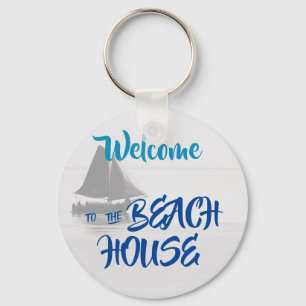 Blåvälkomstbesök till Beach House nautical Nyckelring