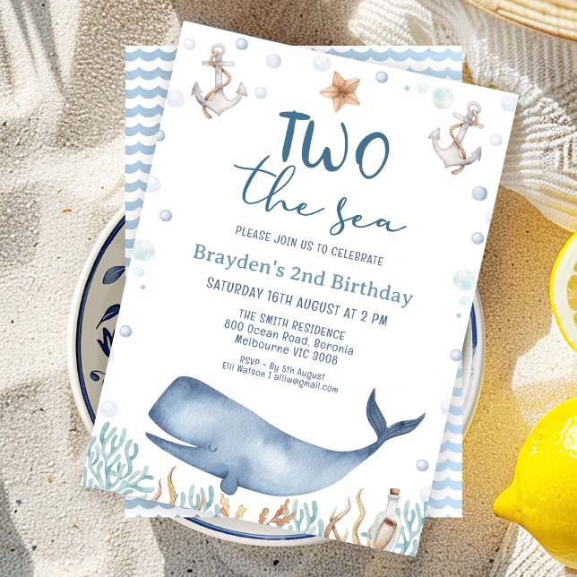Blåvalsboxar 2: a födelsedag inbjudningar (Editable Two the Sea 2nd Birthday Party Invitation Whale Sea Life 2nd Birthday Invite,
Under the Sea)