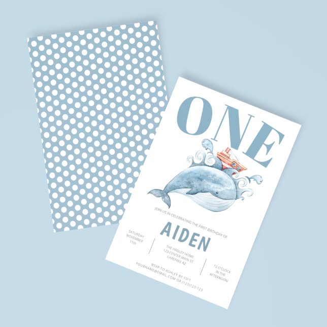 Blåvalspartiets första födelsedag inbjudningar (Skapare uppladdad)