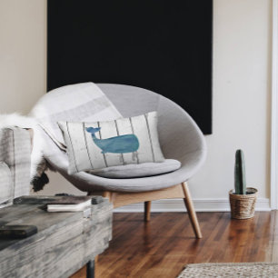 Blåvalsskiftning Rustic Beach Decor Lumbarkudde