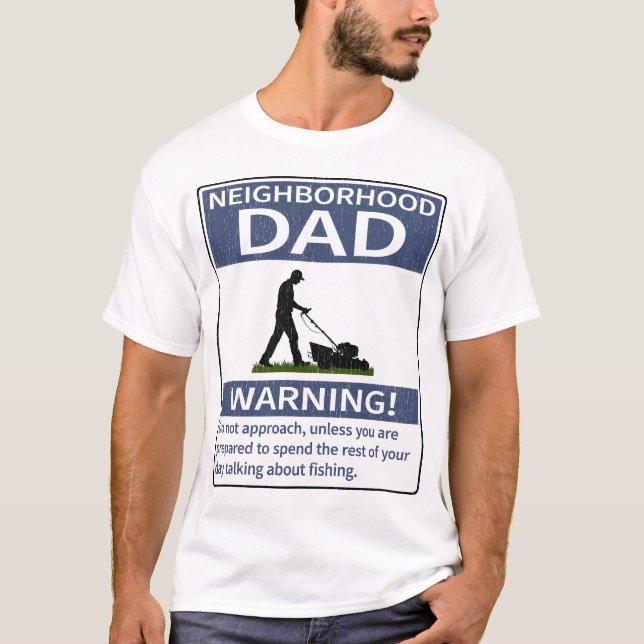 Blåvarning för grannskapet Pappa T Shirt (Framsida)