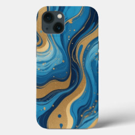 Blåvätska och med droppar och guldglitter