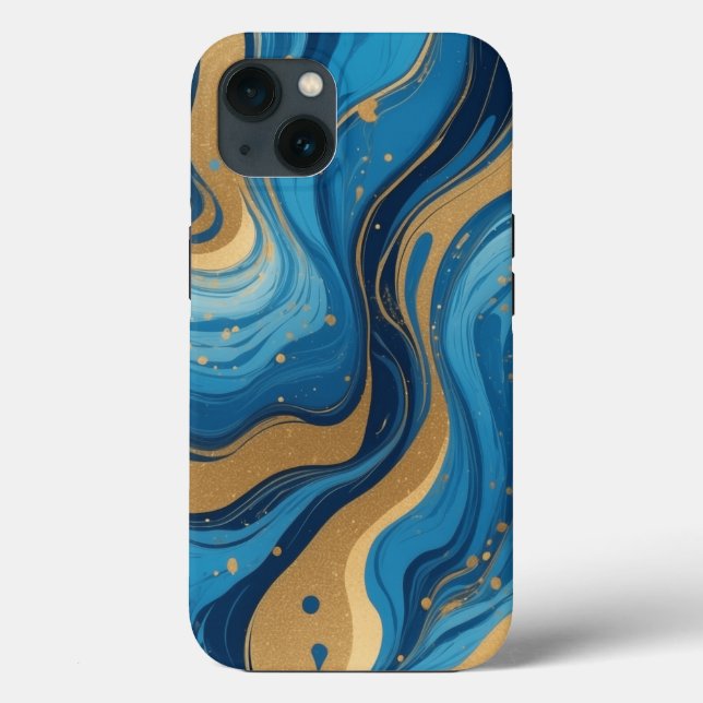 Blåvätska och med droppar och guldglitter (Baksida)