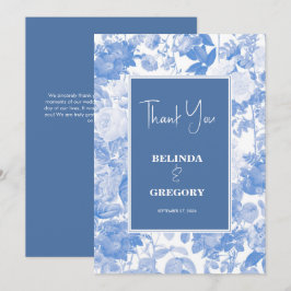 Blåvattenfärg Botaniska Blommigtar Bröllop Tack Kort