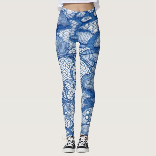 Blåväv från snöre, afrikansk tulldesign. leggings (Framsida)