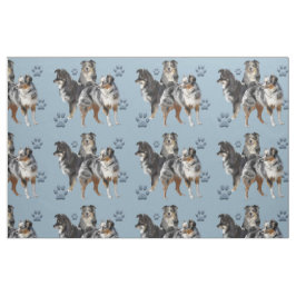Blåväv i Australian shepherd Tyg