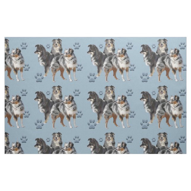 Blåväv i Australian shepherd Tyg (Fat Quarter)