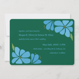 Blåväxtstillbjudan för blommor i Mönster Inbjudningar